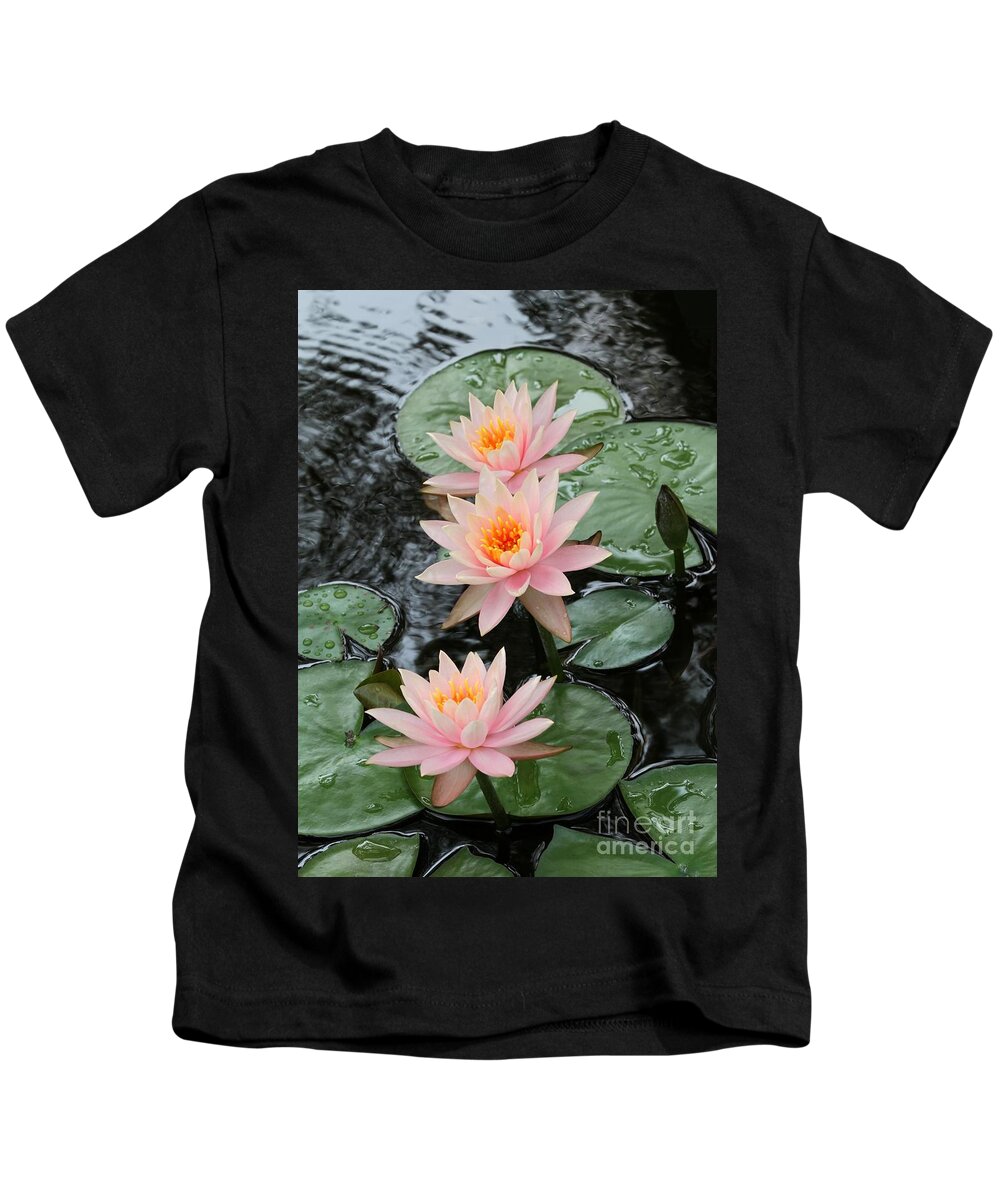 Water Lily Kids T-Shirt featuring the photograph Water Lily Trio by Sabrina L Ryan