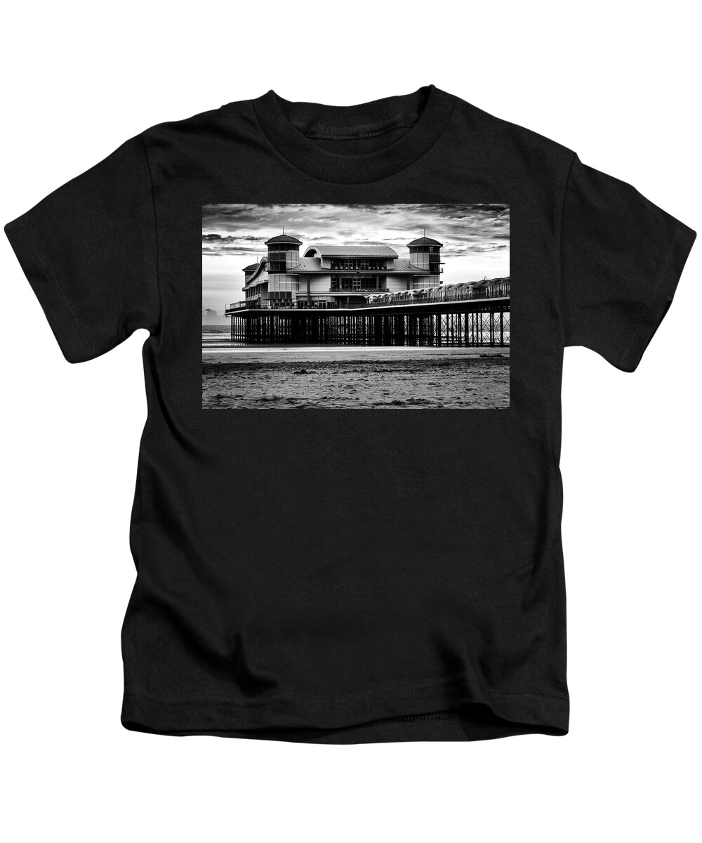 Pier Kids T-Shirt featuring the photograph Weston Super Mare Pier by Andrew Jones