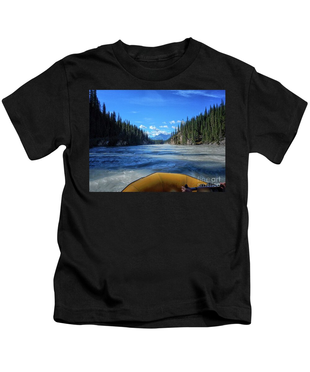 River Kids T-Shirt featuring the photograph Wild water rafting by Patricia Hofmeester