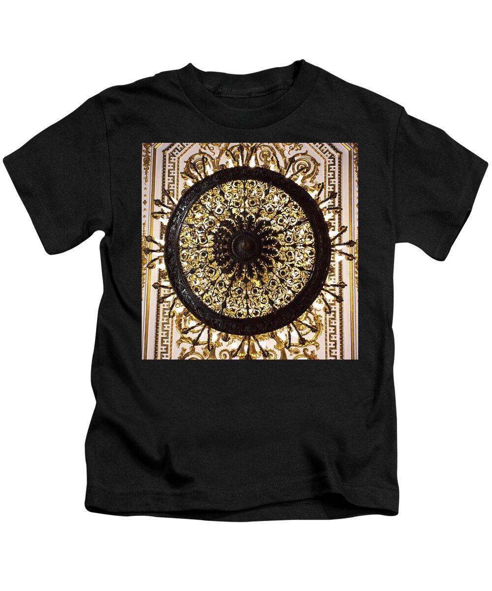 Chandelier Kids T-Shirt featuring the photograph Winter Palace 1 by Annette Hadley