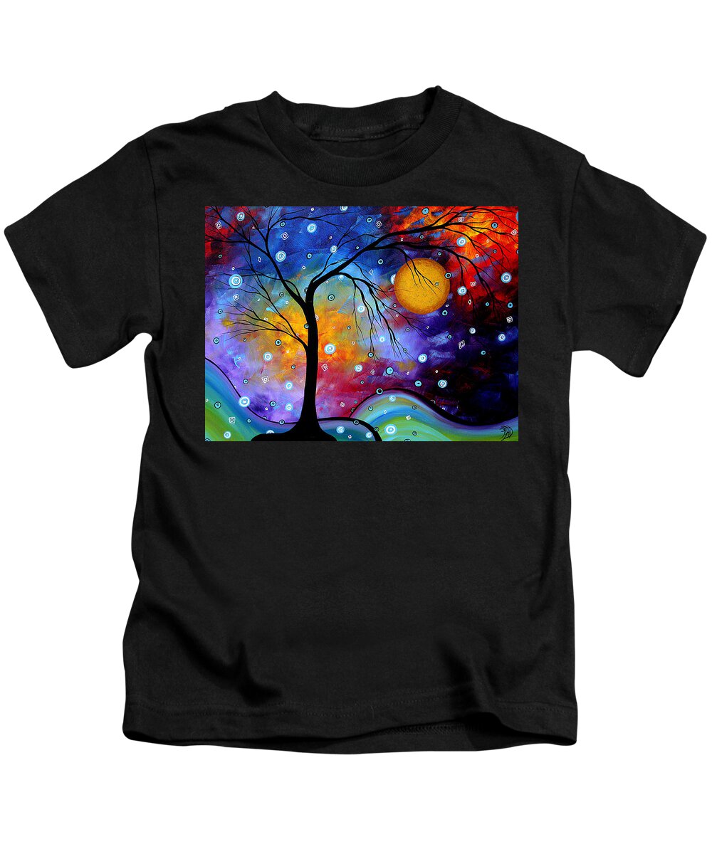 Abstract Paintings Kids T-Shirt featuring the painting Winter Sparkle by MADART by Megan Aroon