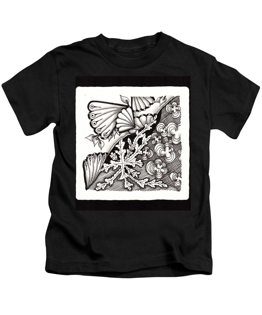 Zentangle Kids T-Shirt featuring the drawing Winter Spring Summer 'n Fall by Jan Steinle