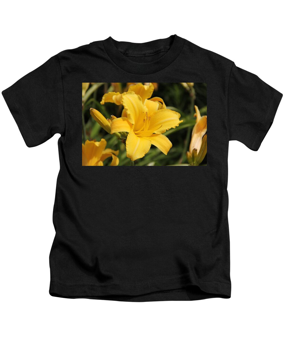 Lily Kids T-Shirt featuring the photograph Yellow Daylily by Allen Nice-Webb
