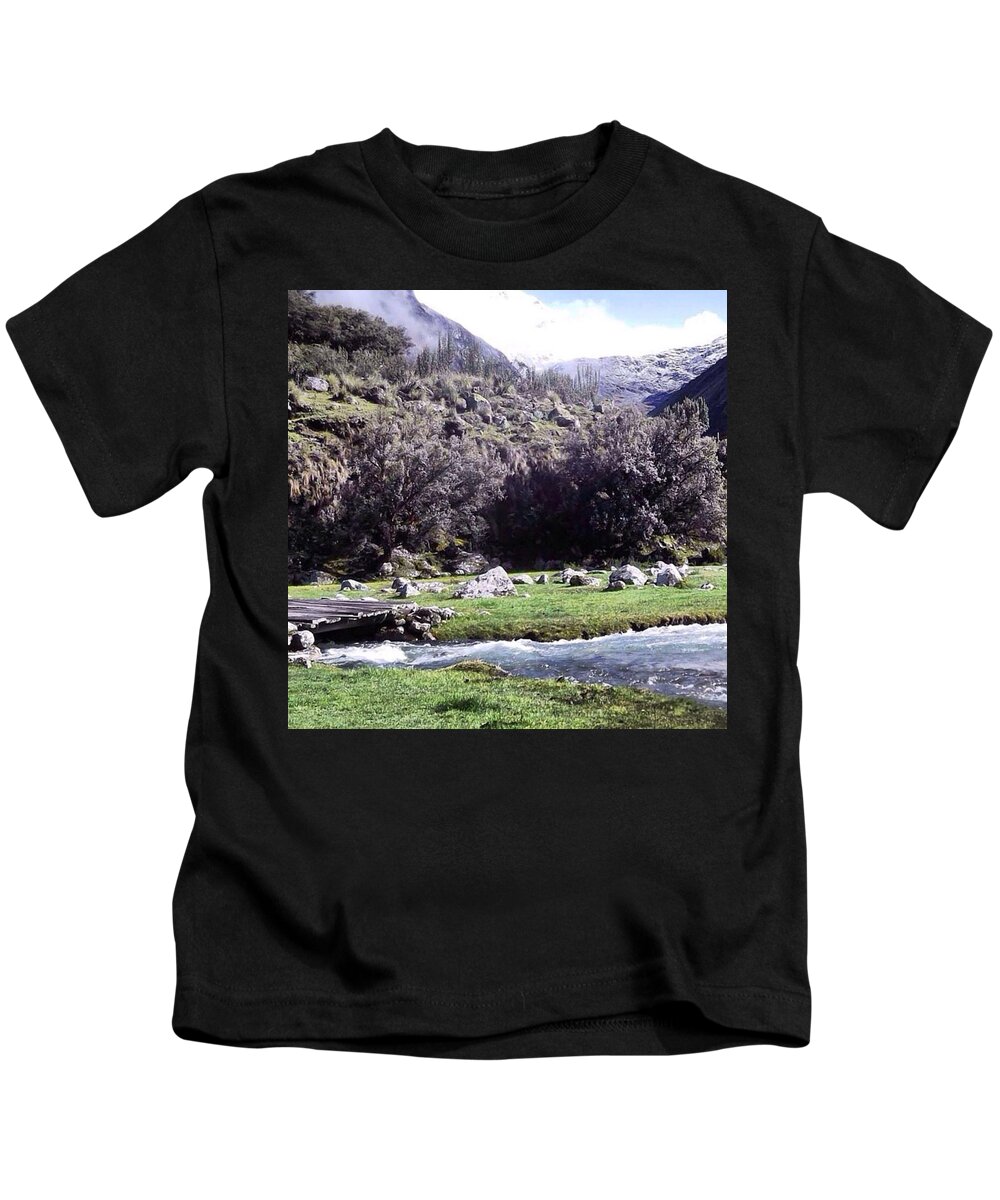 Mountains Kids T-Shirt featuring the photograph Yet Another Travel Pic 😄 Hiking In by Charlotte Cooper