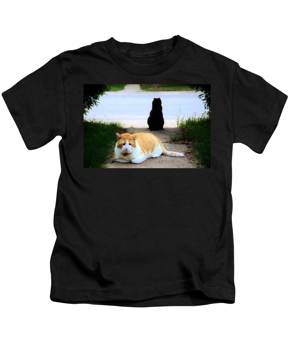 Cats Kids T-Shirt featuring the photograph You and I by Elaine Berger