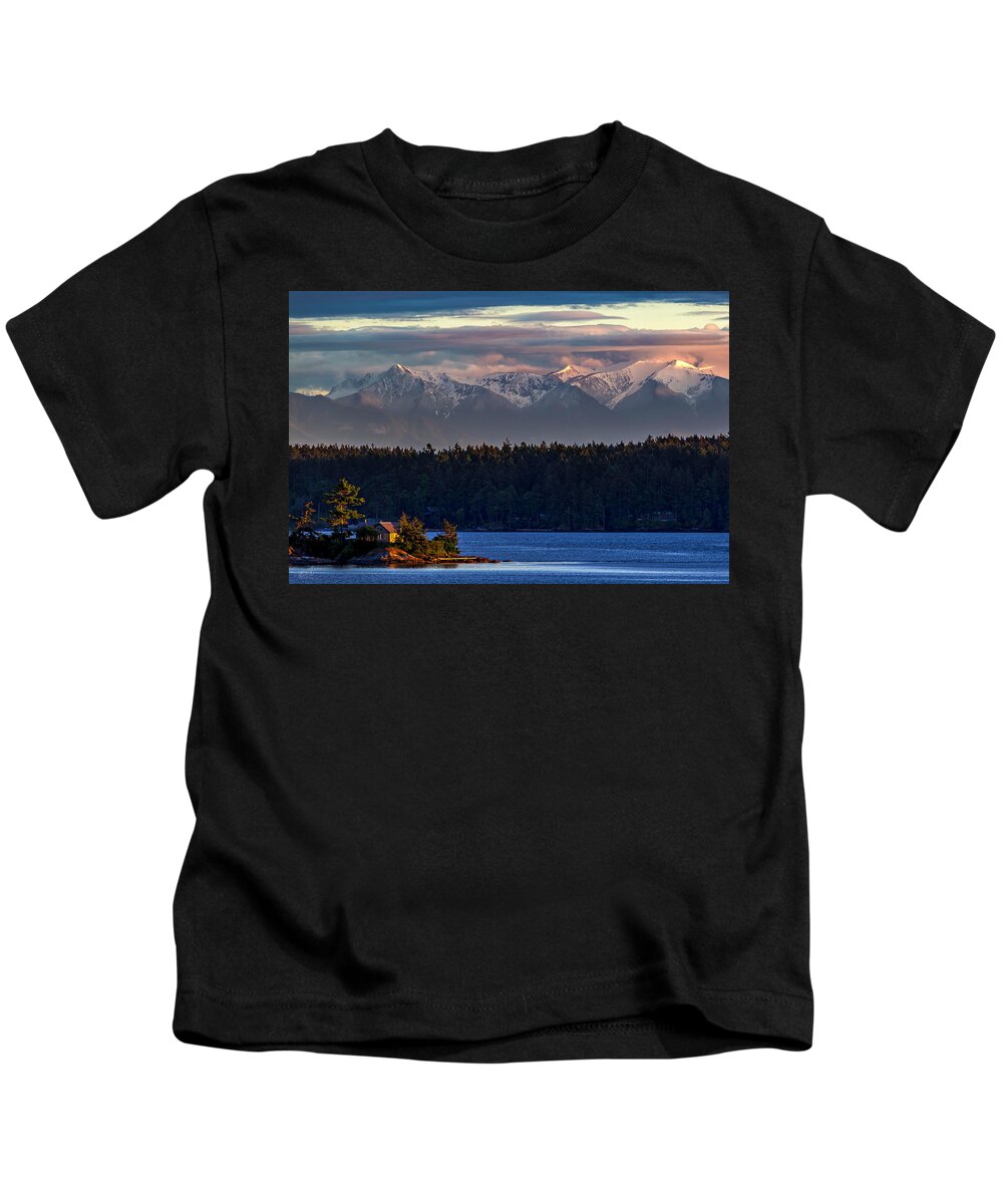 Mountains Kids T-Shirt featuring the photograph Dinner Island #1 by Thomas Ashcraft