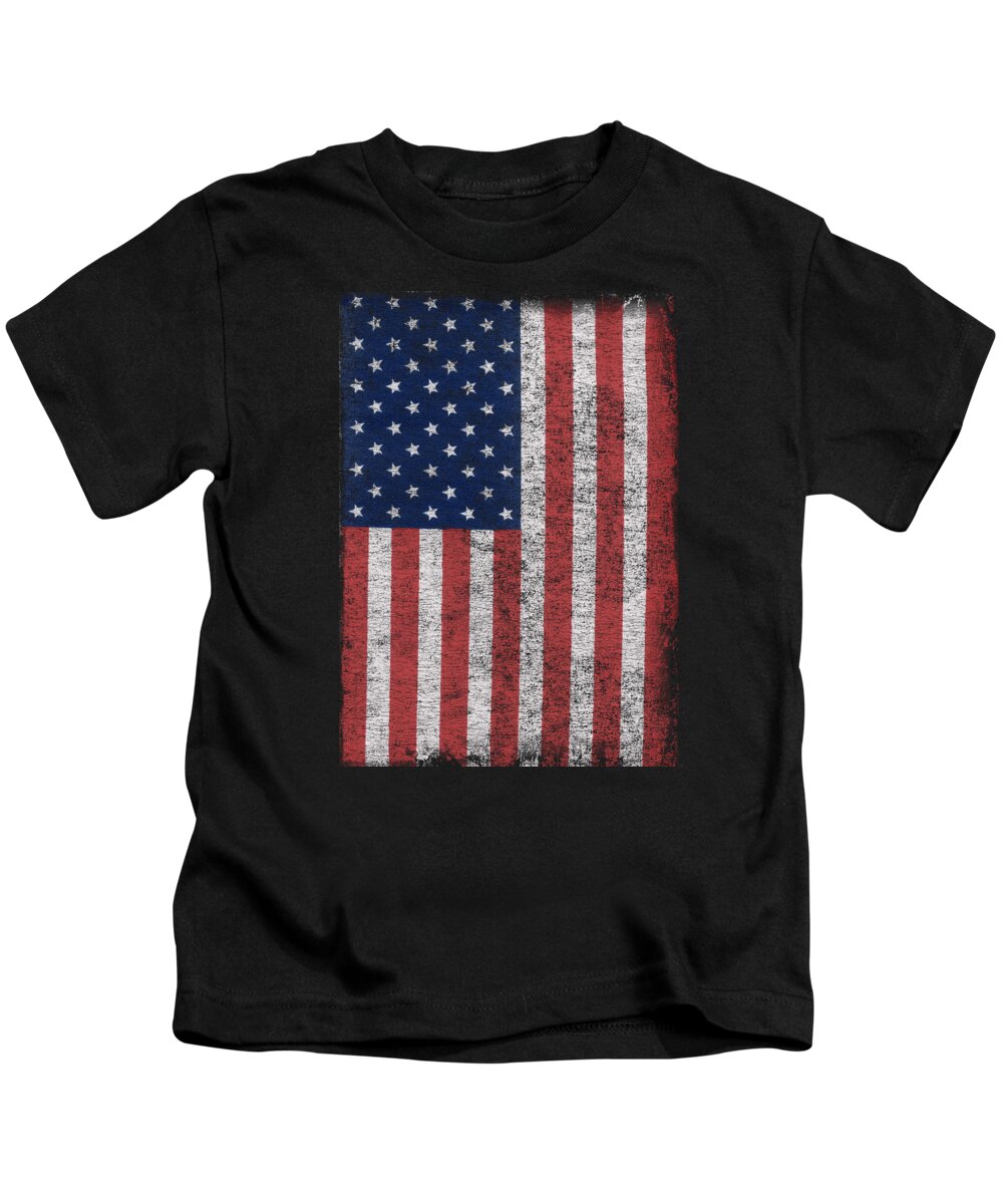 Patriotic Kids T-Shirt featuring the digital art Distressed US Flag #1 by Flippin Sweet Gear
