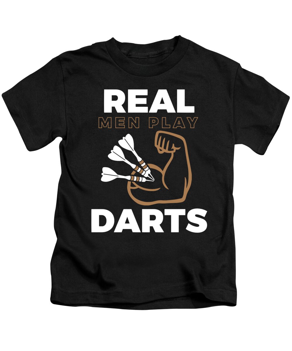 Funny Darts Gift Kids T-Shirt featuring the digital art Funny Darts design Gift for Dart Players Pub Games Sports Professionals and Amateurs on the Dart Board #3 by Martin Hicks
