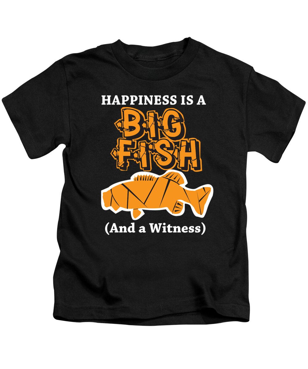 Funny Fishing Happiness is a Big Fish Carp Hook Gift #1 Kids T-Shirt by  TeeQueen2603 - Pixels Merch