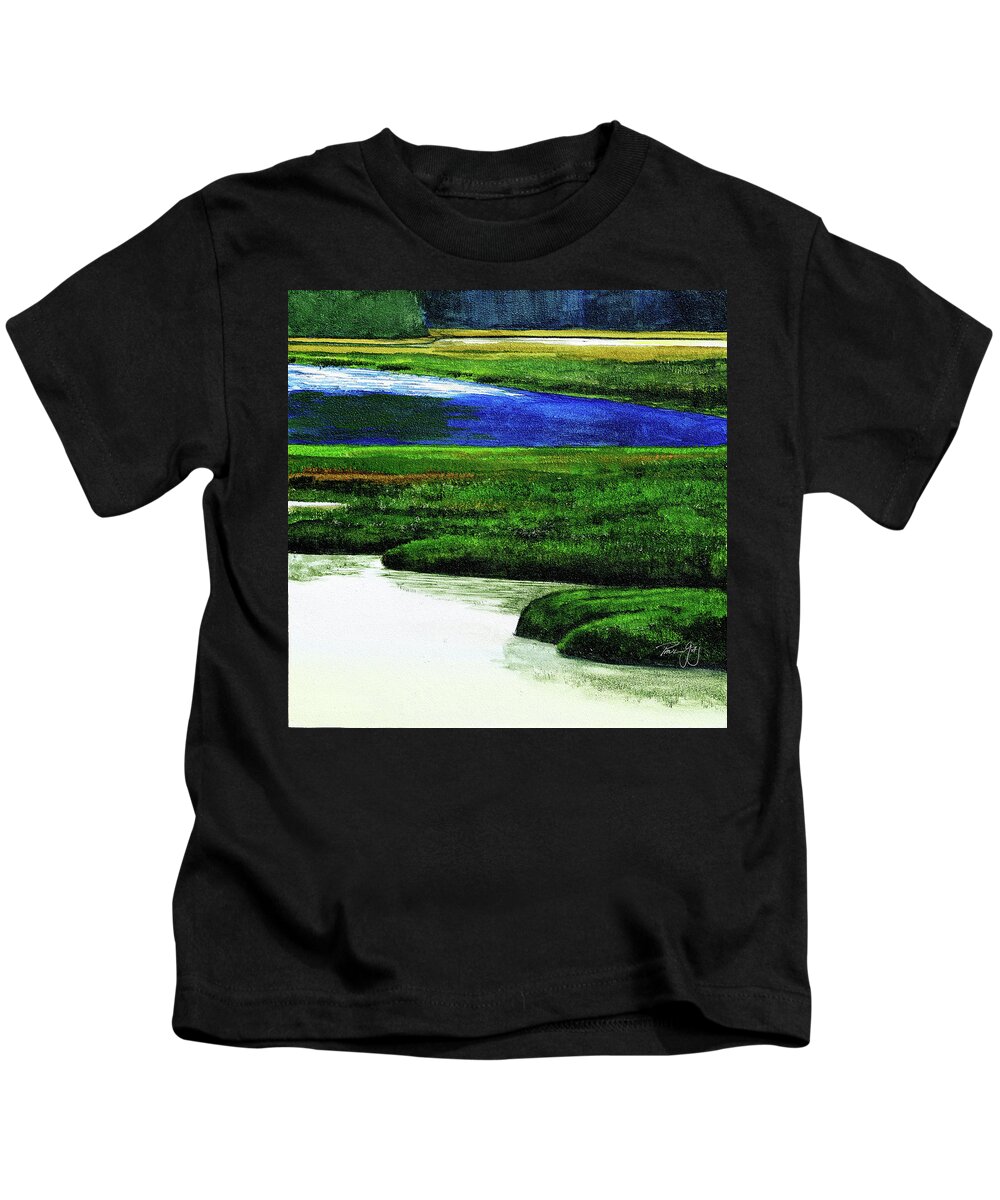 Maine Coast Kids T-Shirt featuring the painting Mt Desert Island #1 by Paul Gaj
