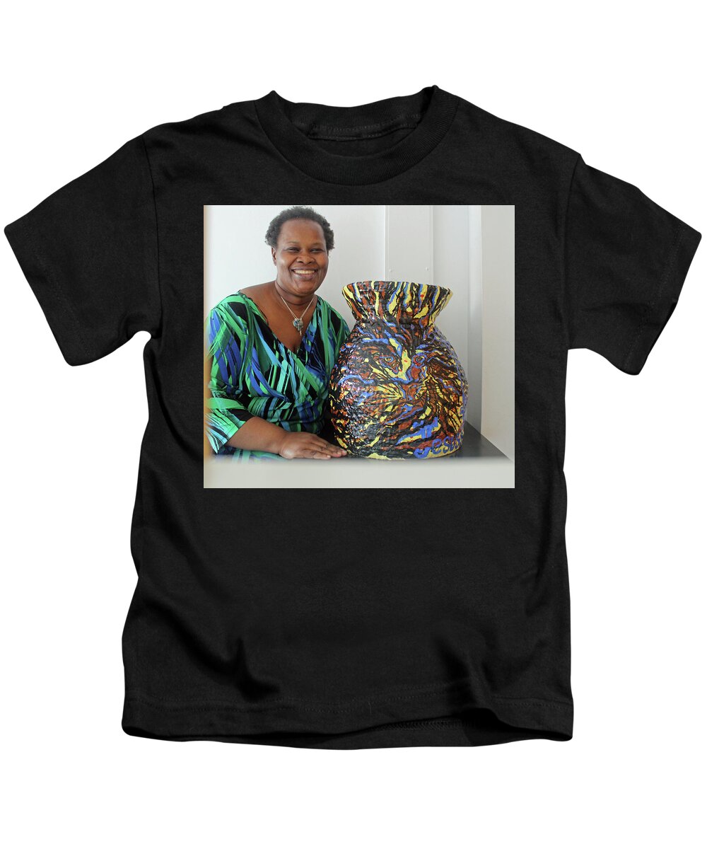 Jesus Christ Kids T-Shirt featuring the mixed media Ntuse #1 by Gloria Ssali
