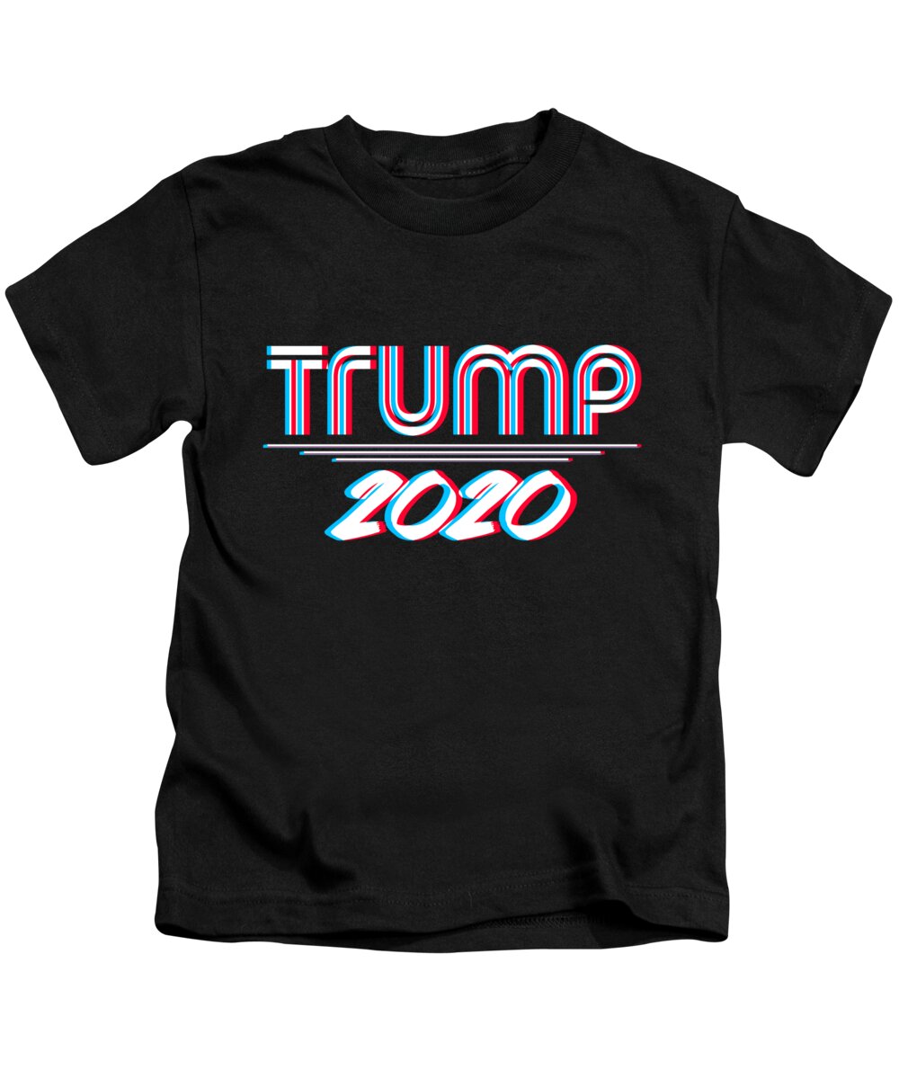 President-trump Kids T-Shirt featuring the digital art Trump 2020 3D Effect #1 by Flippin Sweet Gear