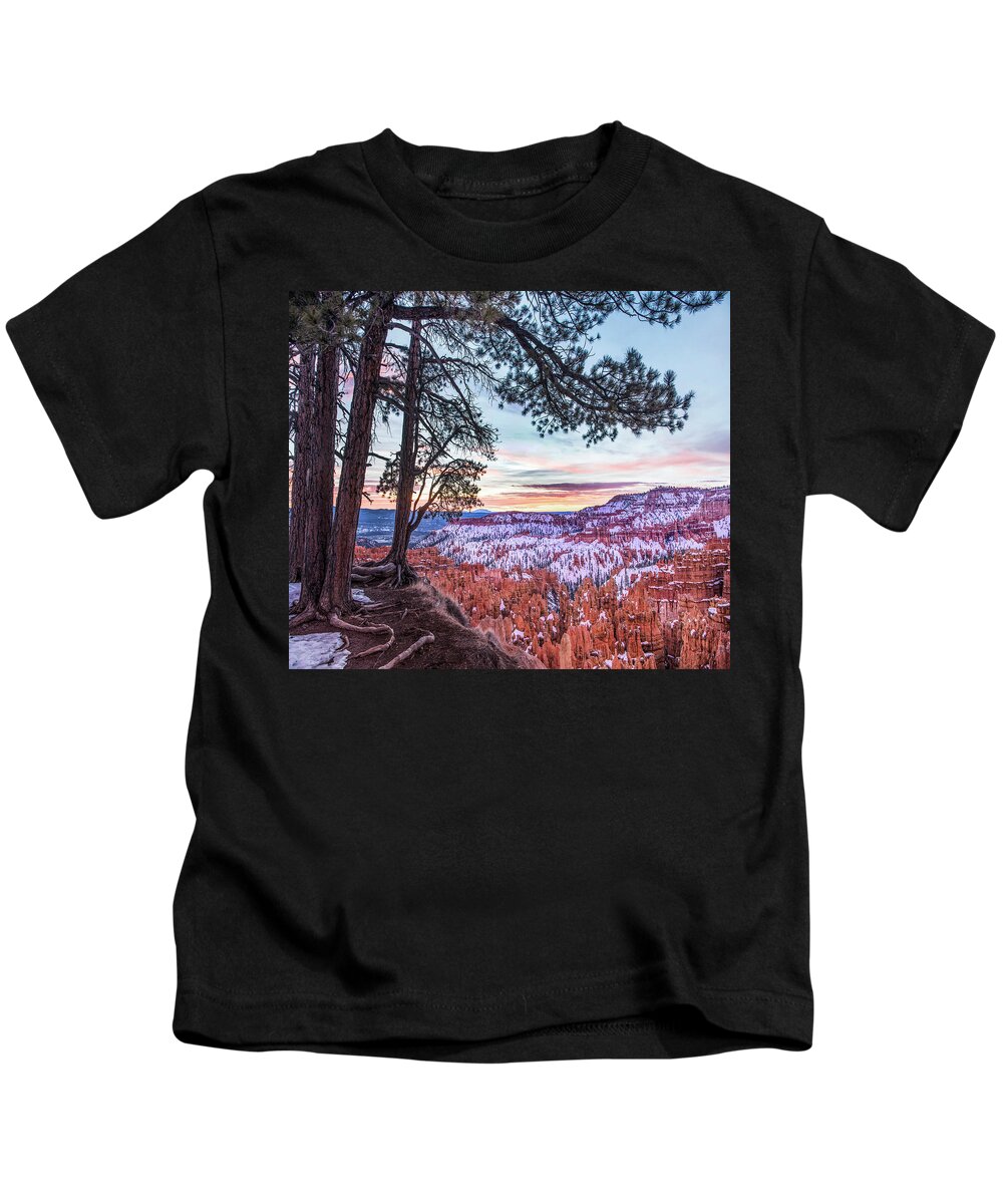 00567619 Kids T-Shirt featuring the photograph Hoodoos In Winter, Bryce Canyon National Park, Utah #2 by Tim Fitzharris