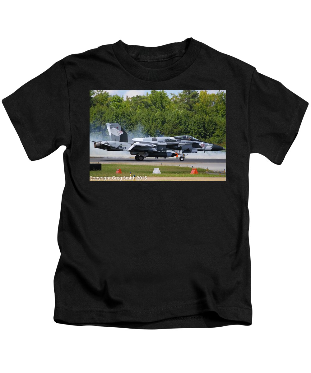 F18 Kids T-Shirt featuring the photograph F18 #3 by Greg Smith
