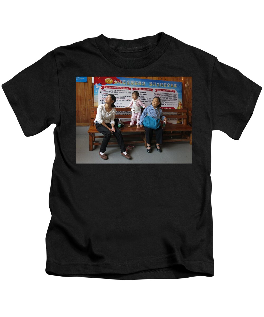 China Kids T-Shirt featuring the photograph 3 Girls by Inge Elewaut