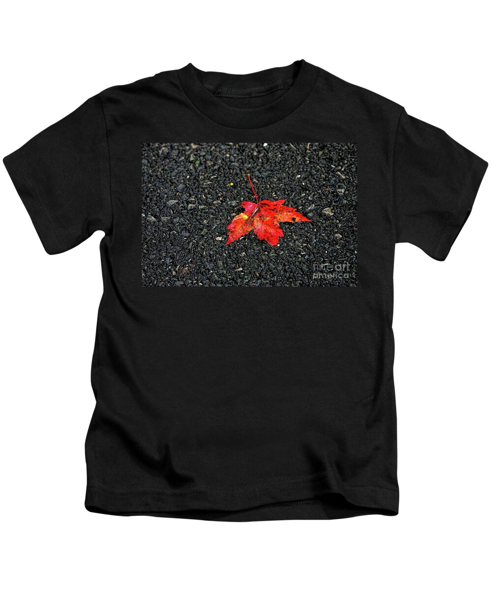 Leaf Kids T-Shirt featuring the photograph A Slight Taste of Autumn by Joan Bertucci