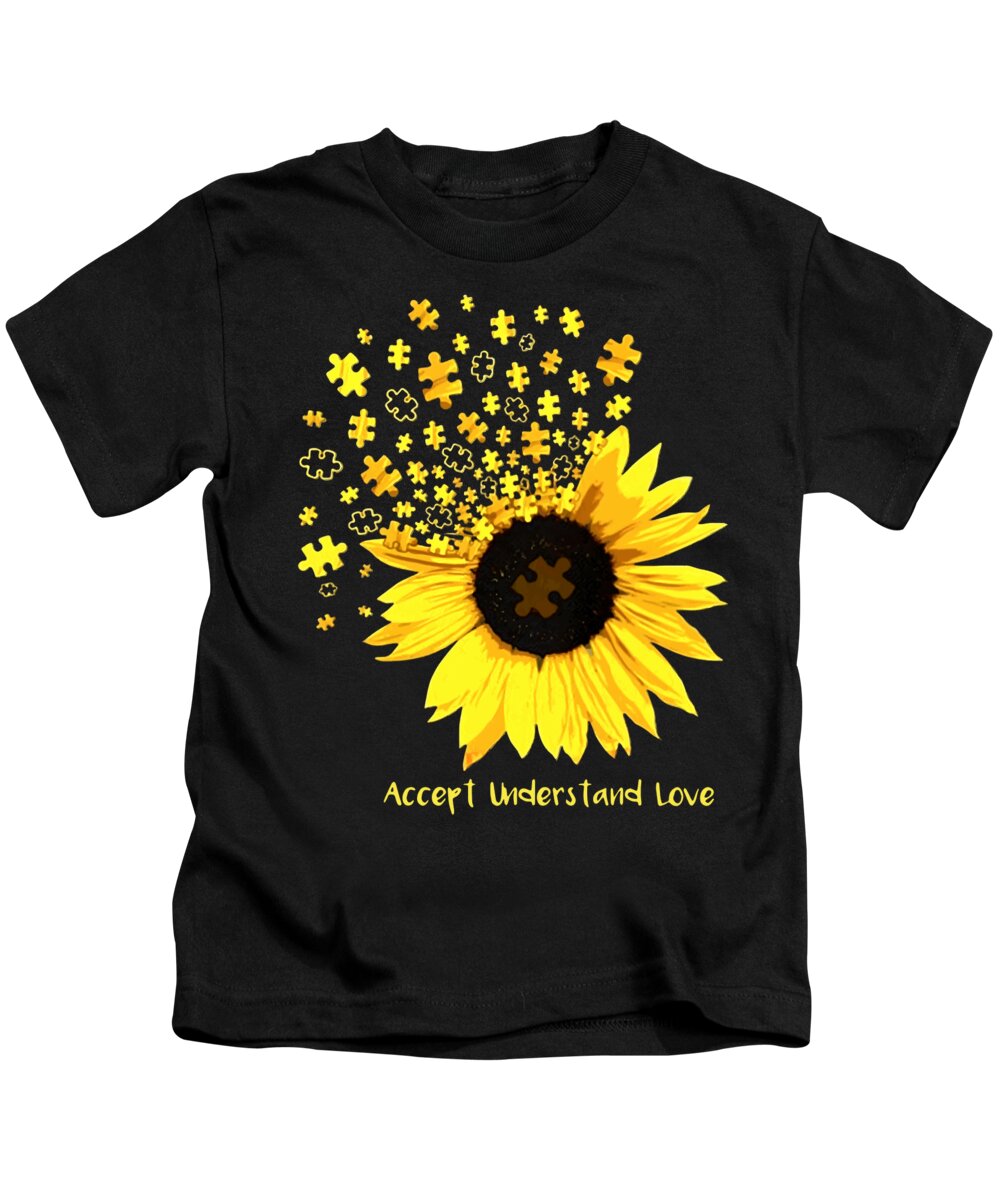 Joke leje Prædiken Accept Understand Love Sunflower Autism Kids T-Shirt by Levi Sayers - Fine  Art America
