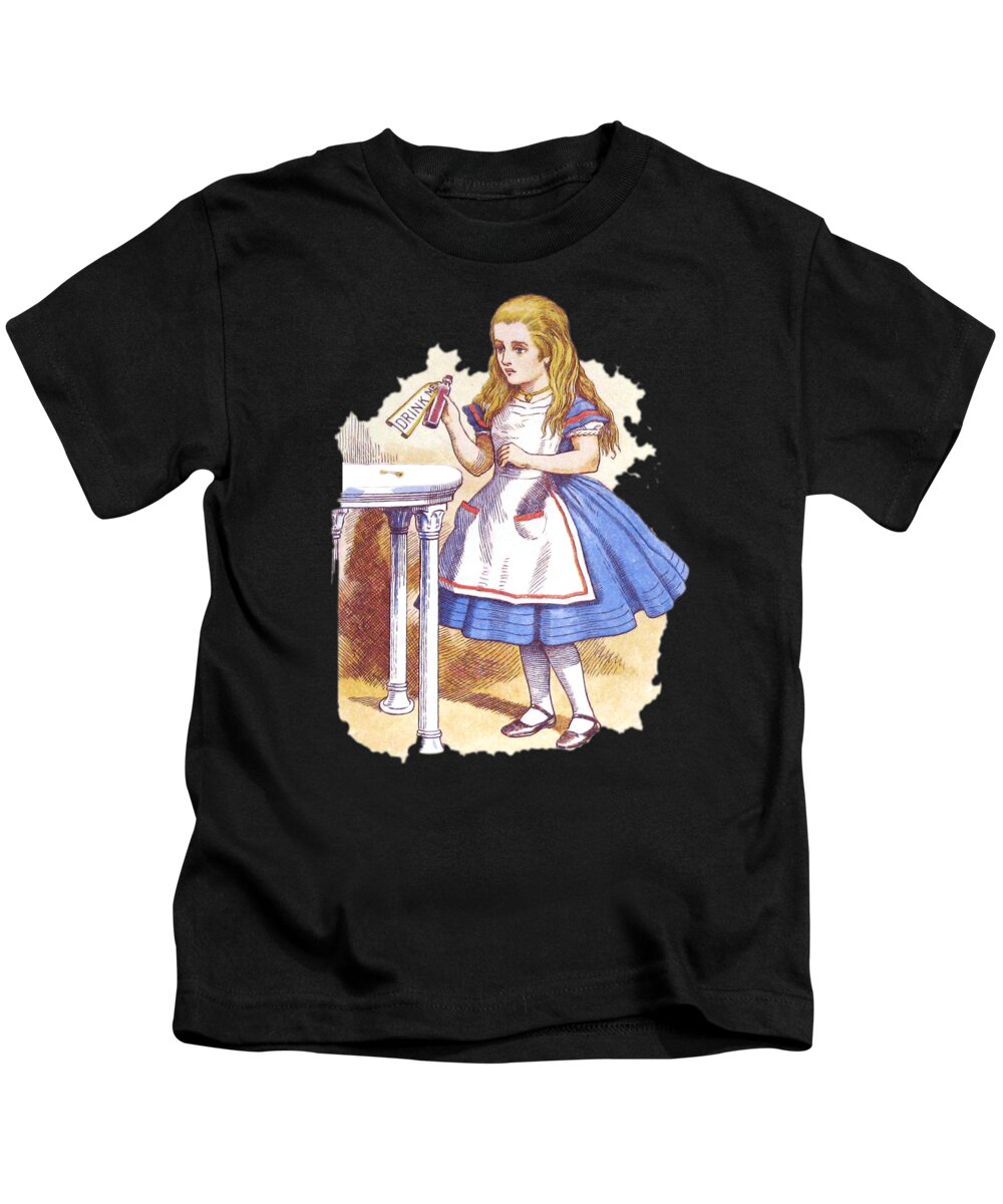 Funny Kids T-Shirt featuring the digital art Alice In Wonderland Retro by Flippin Sweet Gear