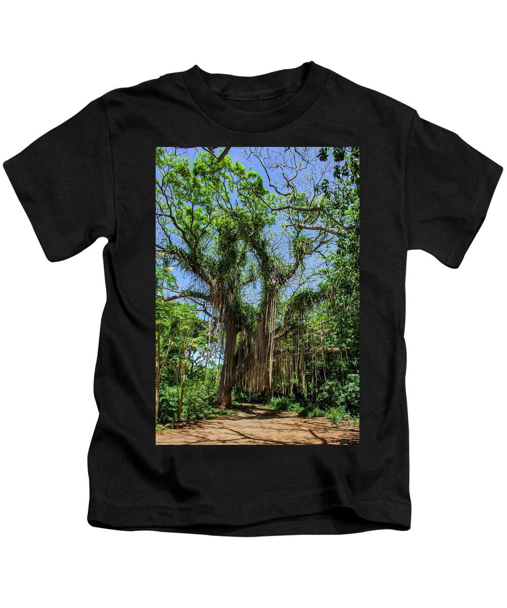 Banyan Tree Kids T-Shirt featuring the photograph Banyan Tree in Honolua Bay by Anthony Jones