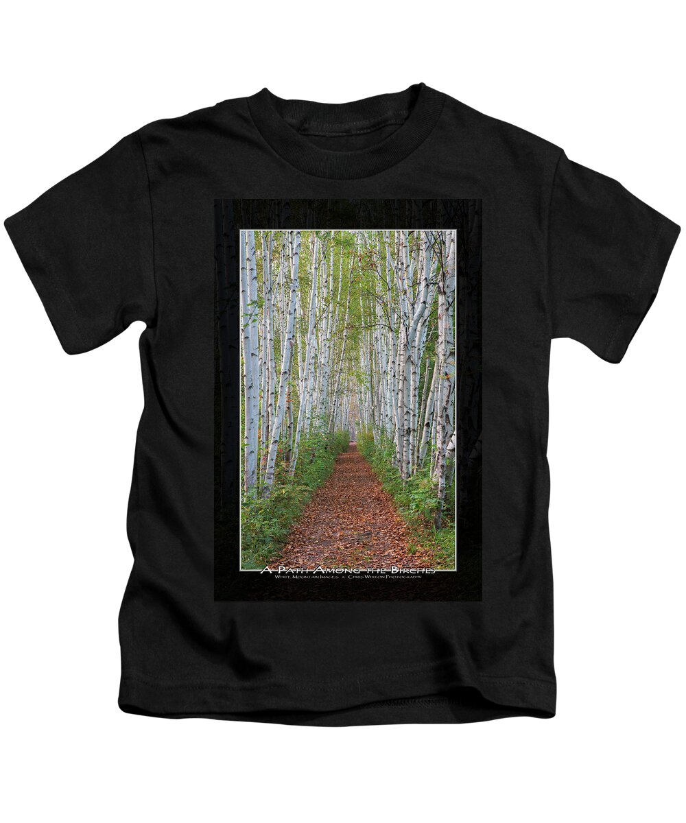 Birch Kids T-Shirt featuring the photograph Birch Path Art Mat Print by White Mountain Images