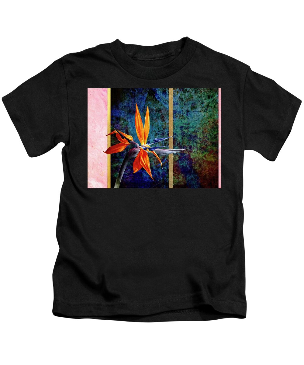 Abstract Kids T-Shirt featuring the digital art Bird of Paradise by Sandra Selle Rodriguez