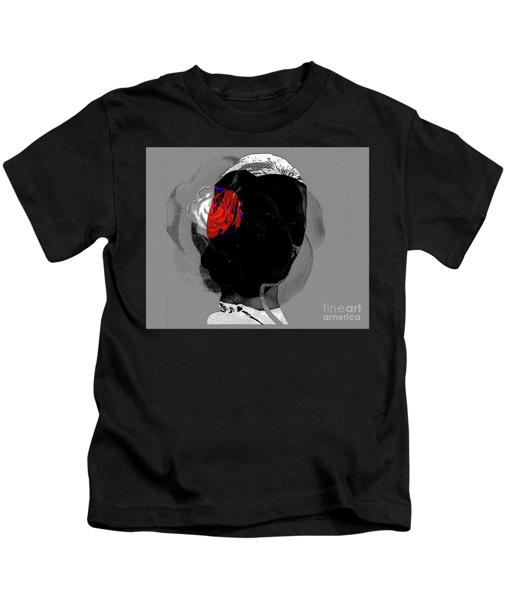 Faces Kids T-Shirt featuring the digital art Song of the Rose by Alexandra Vusir