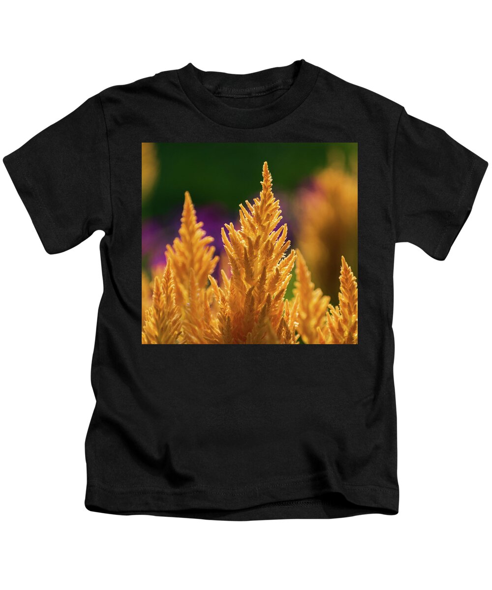Botanical Kids T-Shirt featuring the photograph Botanical Fire by Vicky Edgerly