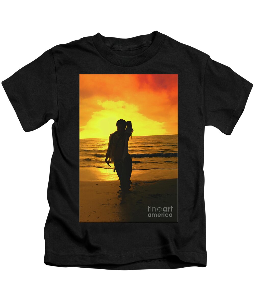 Dark Kids T-Shirt featuring the digital art Burn For You by Recreating Creation