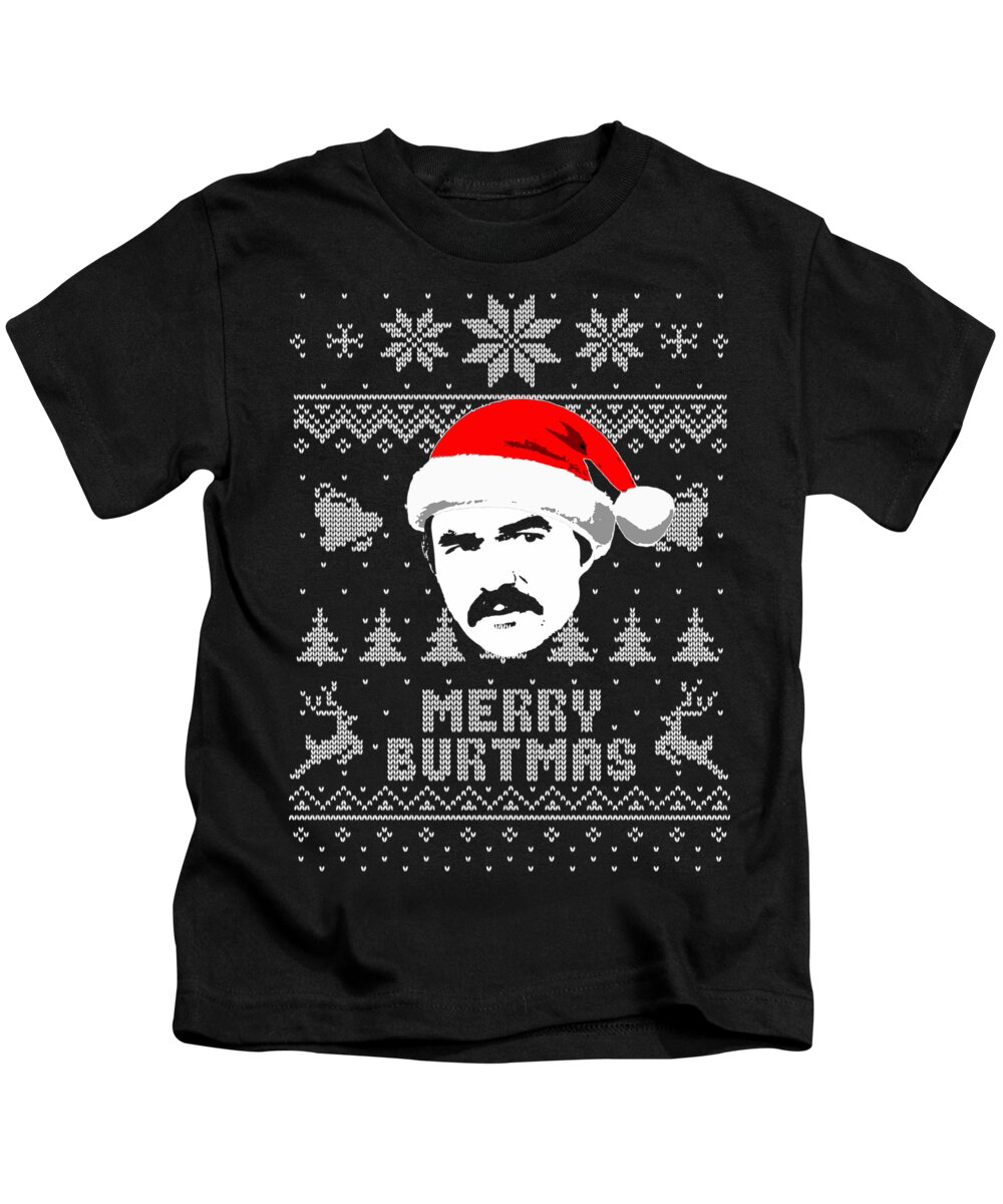 Christmas Kids T-Shirt featuring the digital art Burt Reynolds Christmas Shirt by Megan Miller