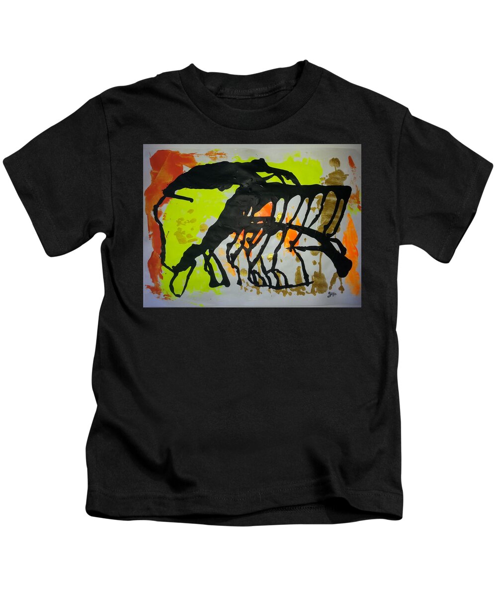  Kids T-Shirt featuring the painting Caos 33 by Giuseppe Monti