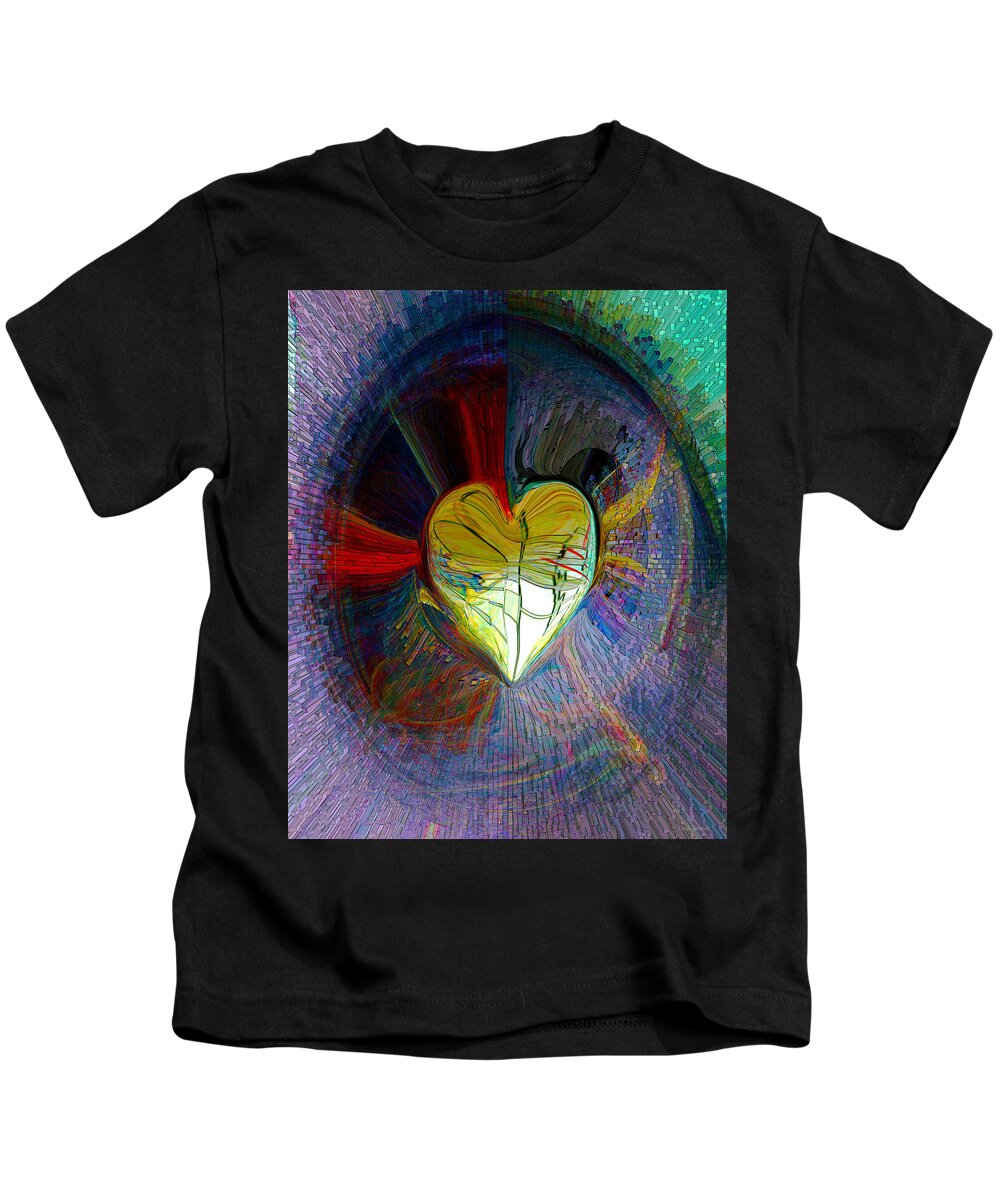 Center Of The Heart Kids T-Shirt featuring the digital art Center Of The Heart by Linda Sannuti