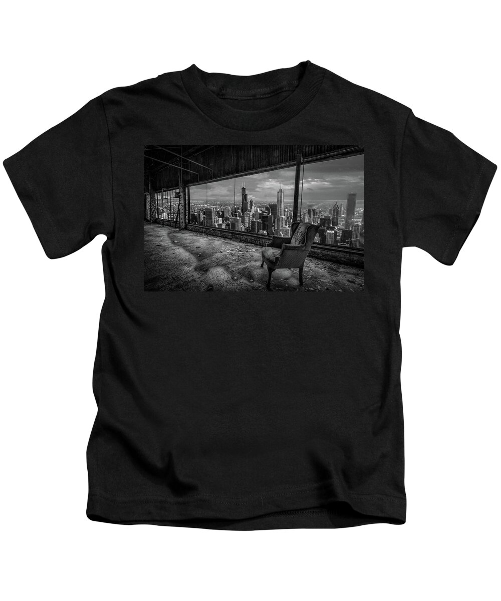 Chicago.skyline Kids T-Shirt featuring the photograph Chicago View by Mike Burgquist