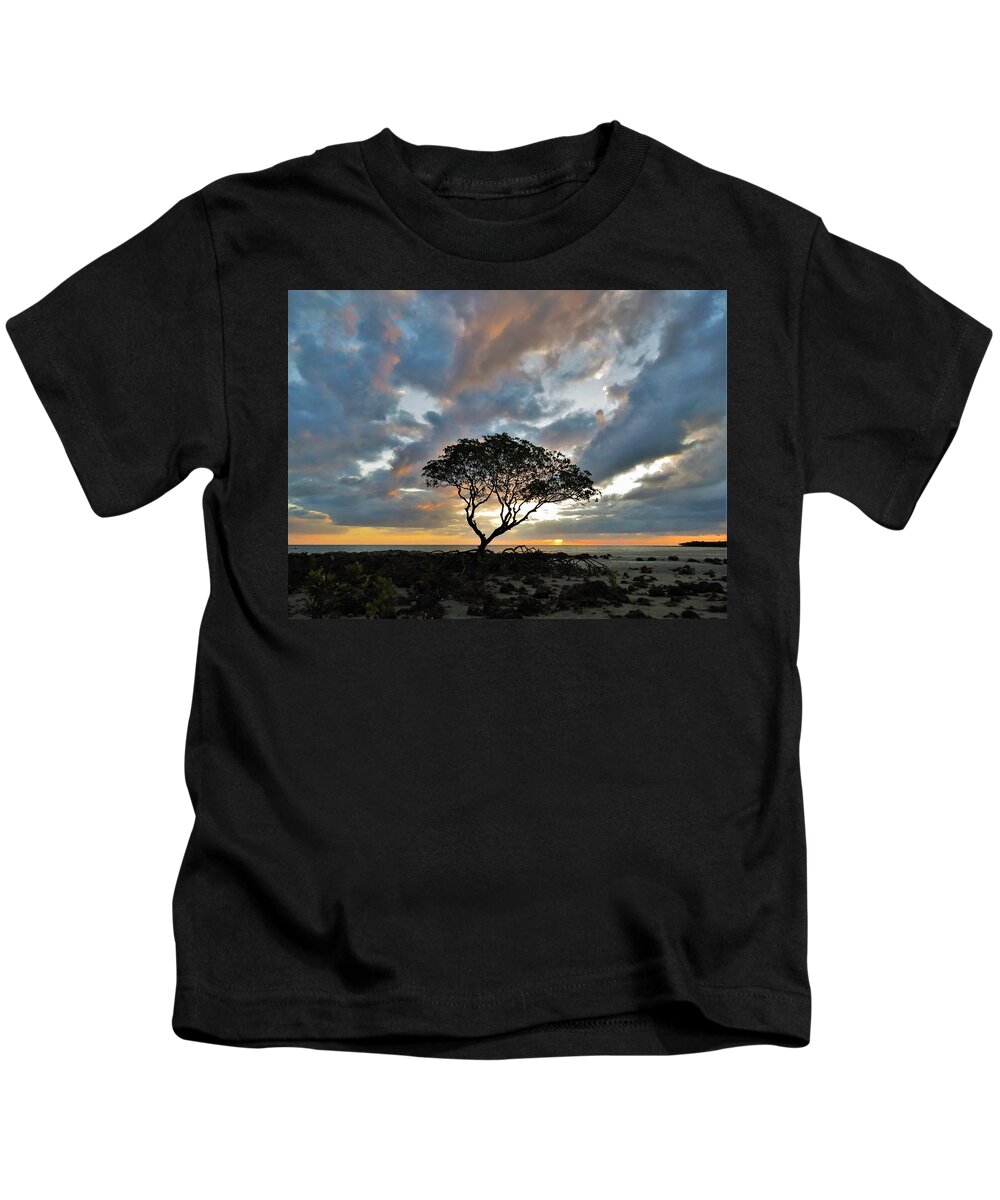 Weipa Kids T-Shirt featuring the photograph Clouds Paint The Sky by Joan Stratton