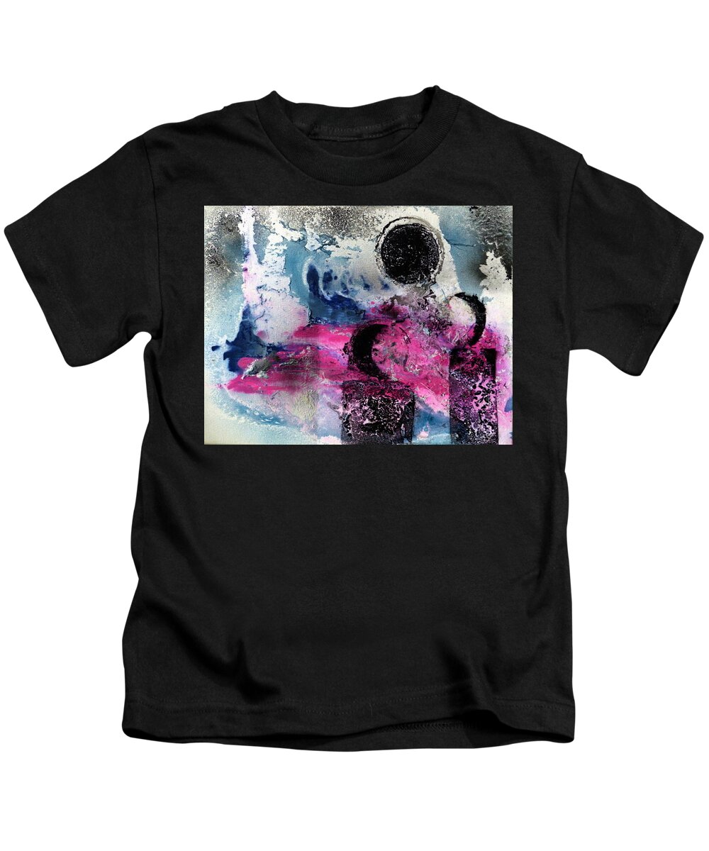 Abstract Kids T-Shirt featuring the painting Convergence by 'REA' Gallery