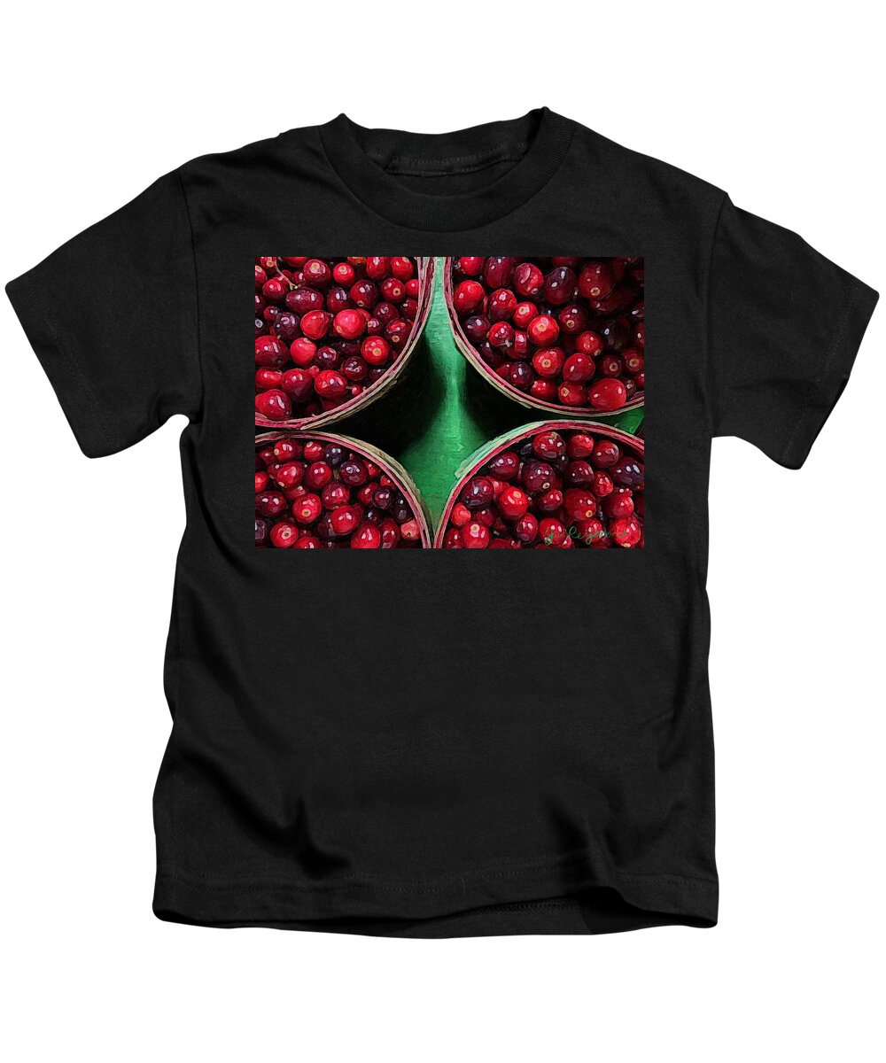 Brushstroke Kids T-Shirt featuring the photograph Cranberries in Baskets by Jori Reijonen