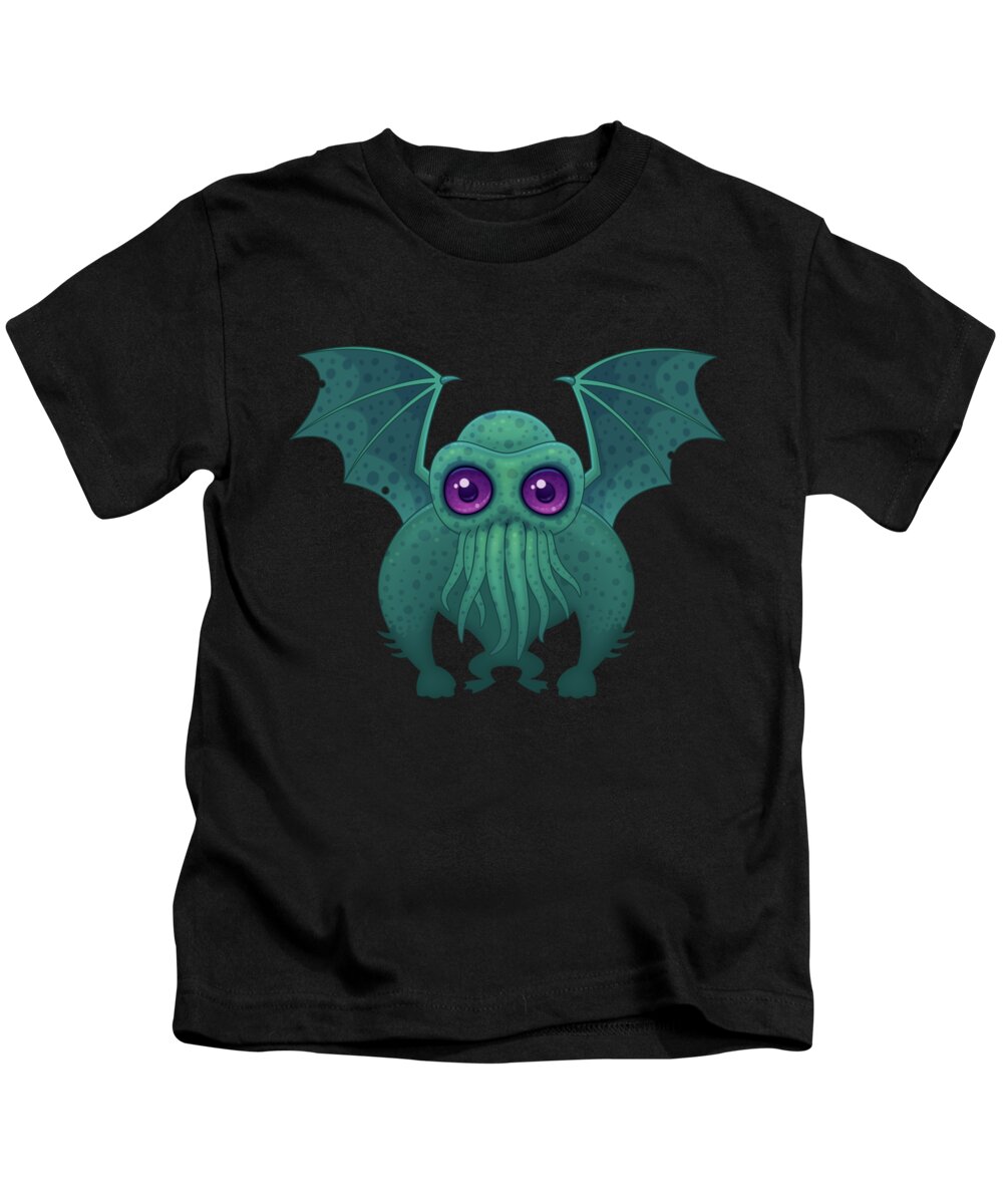 Octopus Kids T-Shirt featuring the digital art Cthulhu by John Schwegel