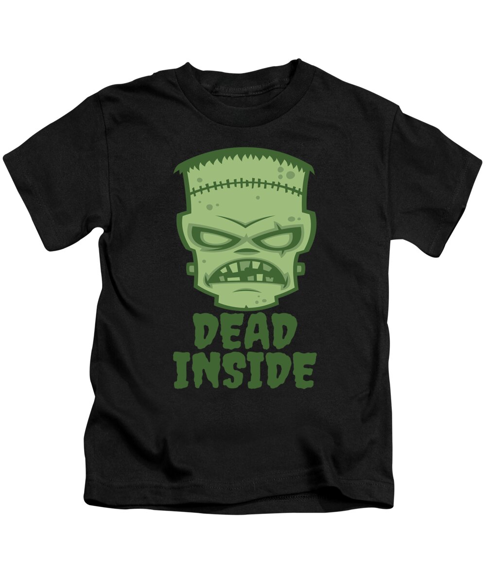 Stitches Kids T-Shirt featuring the digital art Dead Inside Frankenstein Monster by John Schwegel