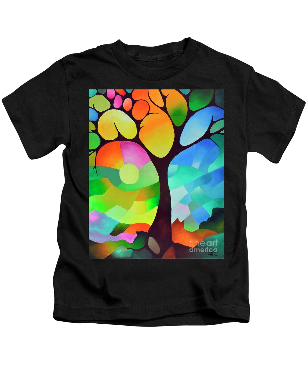 Tree Kids T-Shirt featuring the painting Dreaming Tree by Sally Trace