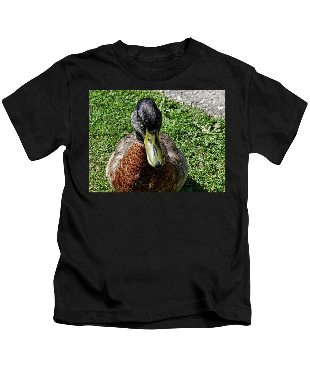Duck Kids T-Shirt featuring the photograph Duck closeup by Martin Smith