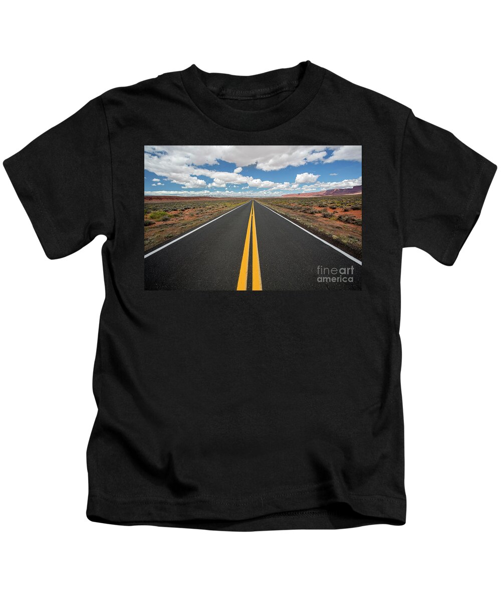 Abandoned Kids T-Shirt featuring the photograph Empty Highway by Martin Konopacki