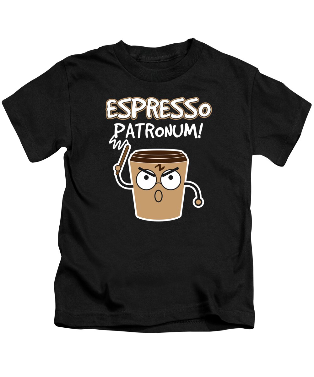 Coffee Kids T-Shirt featuring the digital art Espresso Patronum Coffee Caffeine by Mister Tee