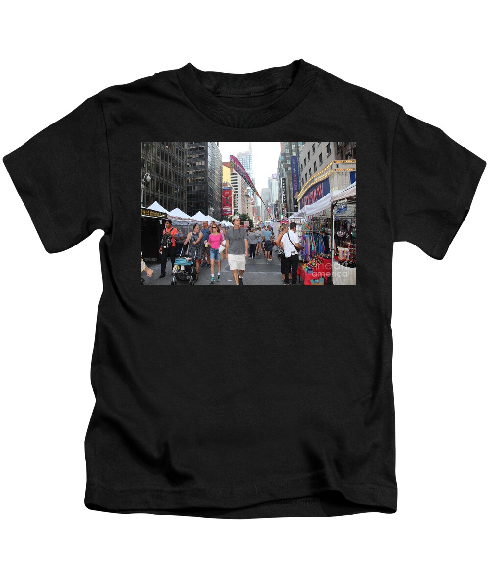 Famous Nyc Street Fair Kids T-Shirt featuring the photograph Famous NYC Street Fair by Barbra Telfer