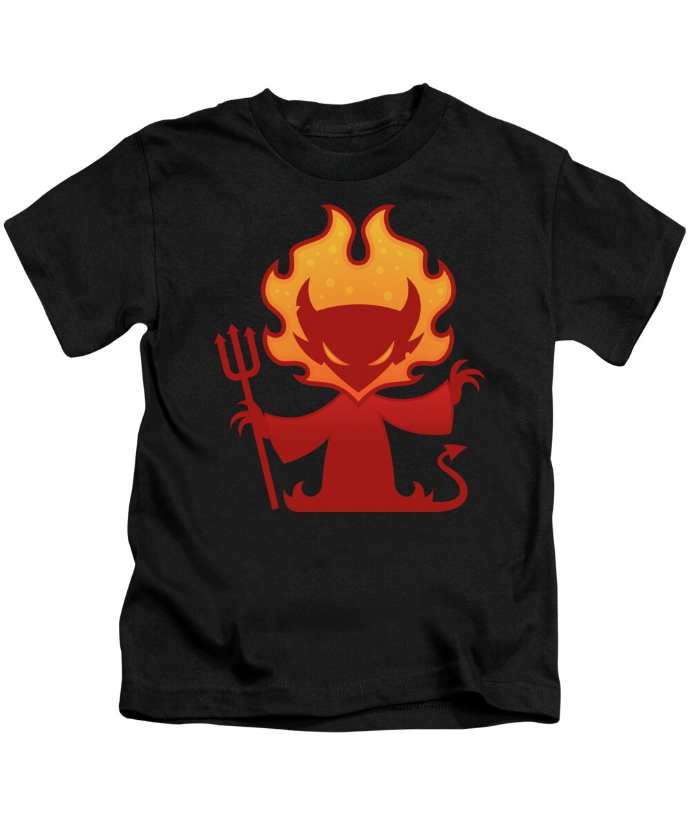 Demon Kids T-Shirt featuring the digital art Flaming Devil by John Schwegel
