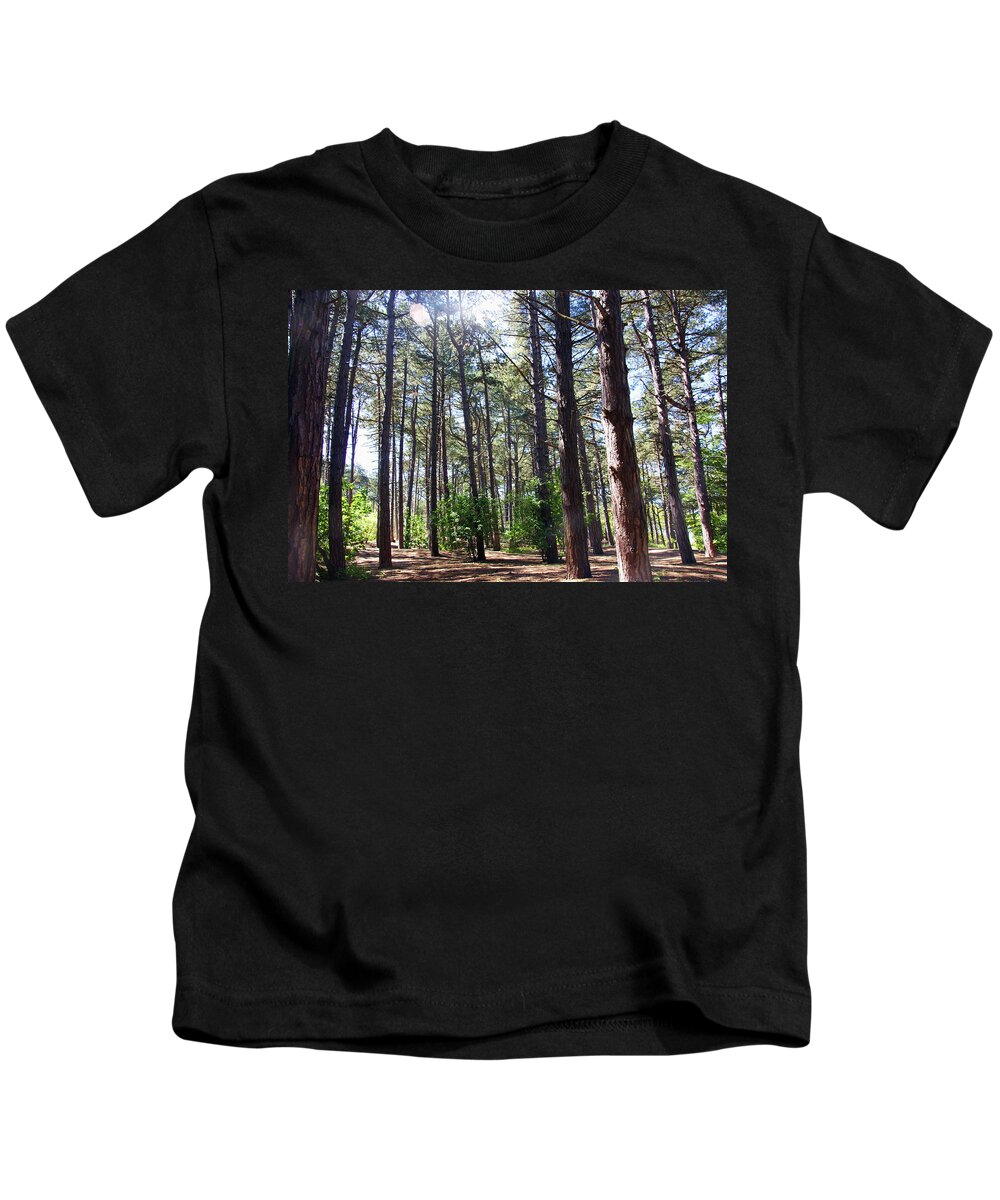 Formby Kids T-Shirt featuring the photograph  FORMBY. Woodland By The Coast by Lachlan Main