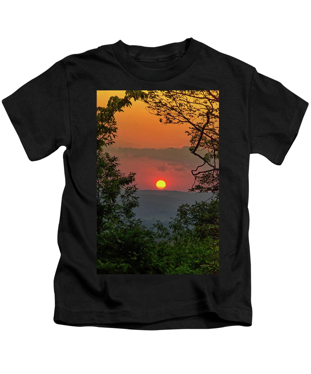 Sunset Kids T-Shirt featuring the photograph Golden Glow Sunset Landscape by Christina Rollo