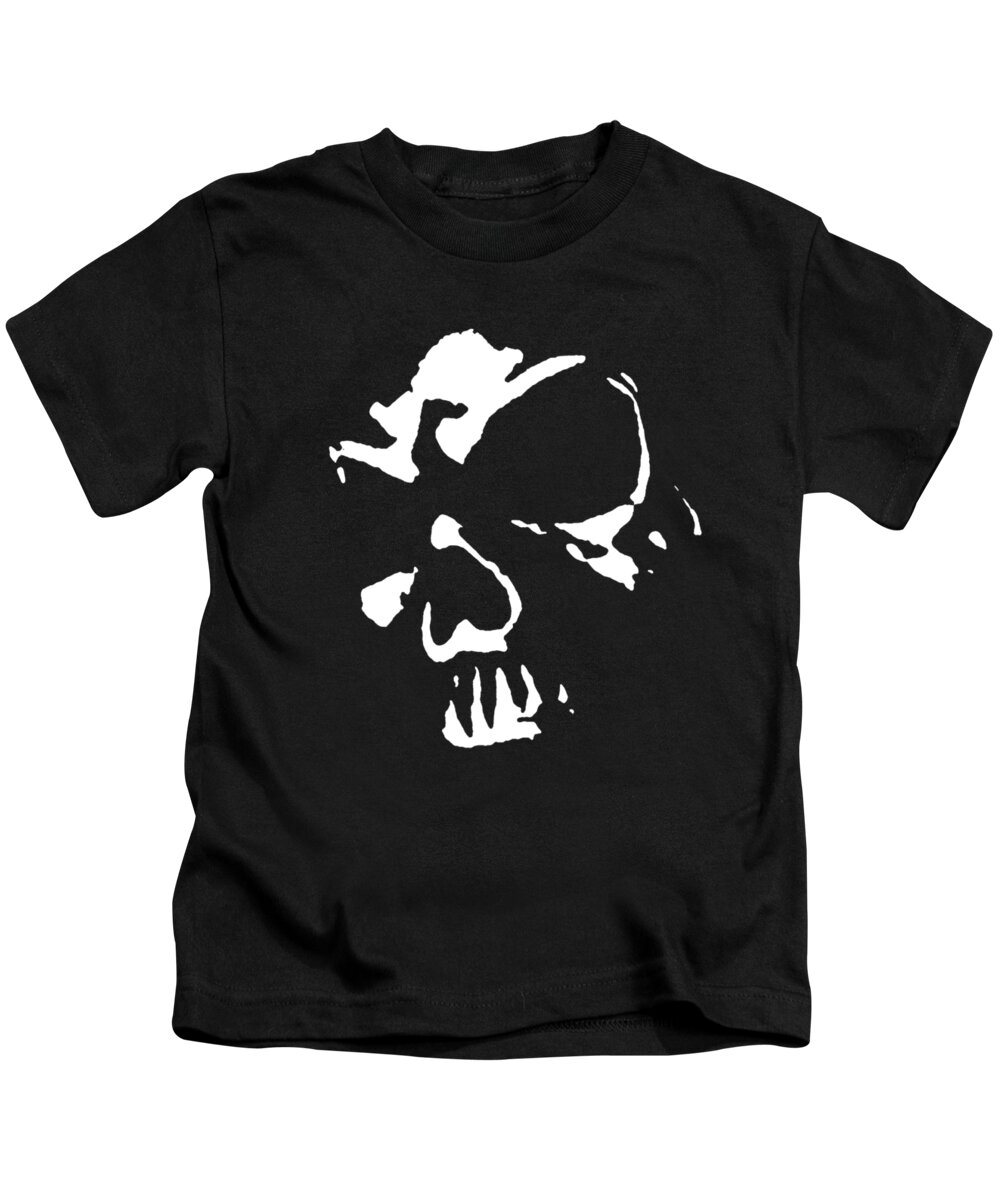Skull Kids T-Shirt featuring the digital art Goth Dark Skull Graphic by Roseanne Jones