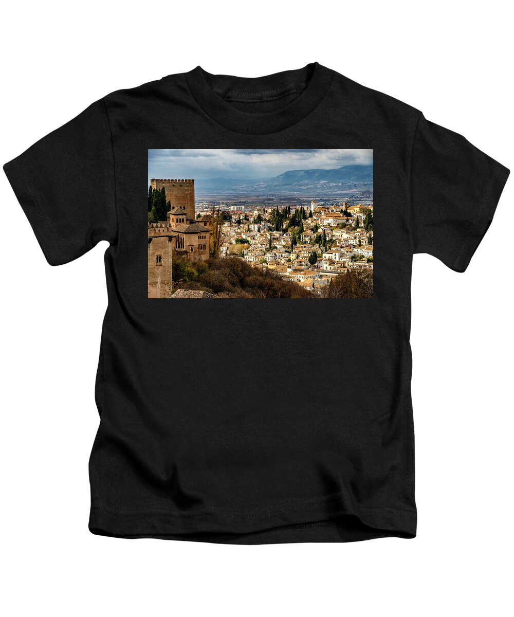 Alhambra Kids T-Shirt featuring the photograph Granada and La Alhambra by Pablo Lopez