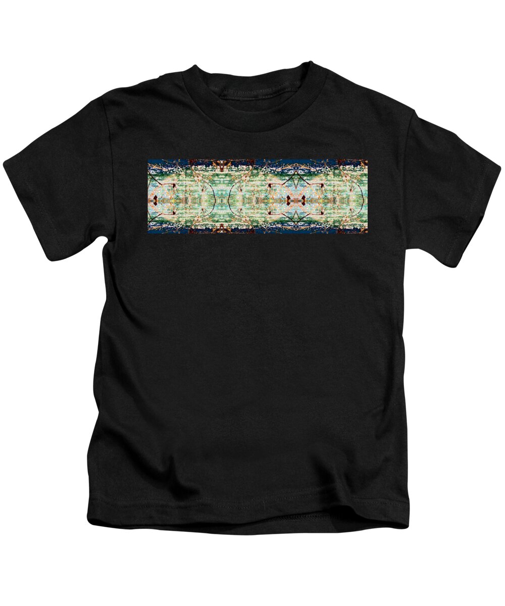 Green Kids T-Shirt featuring the digital art Green, River, Runner by Scott S Baker