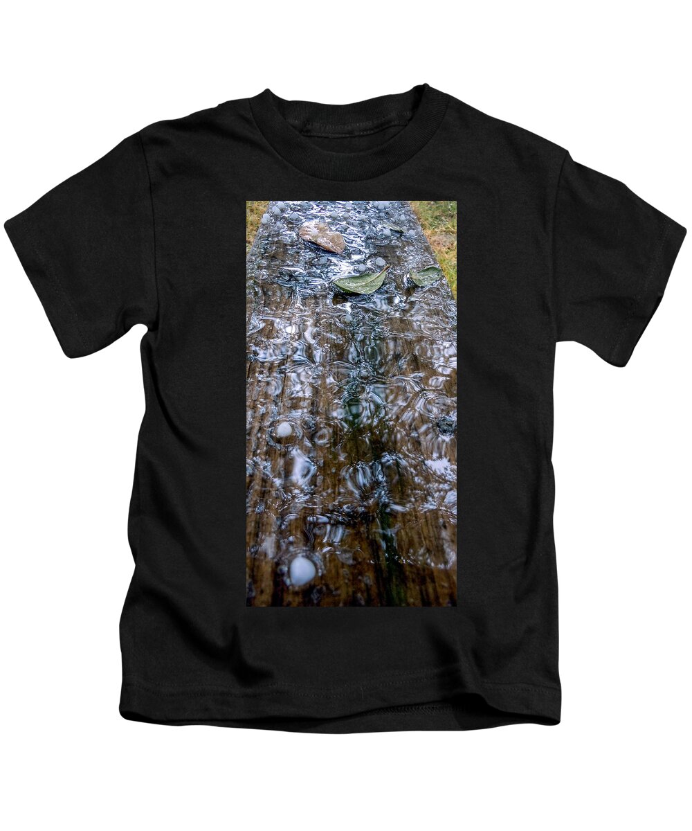 Hail Kids T-Shirt featuring the photograph Hail Fluidity by Ivars Vilums
