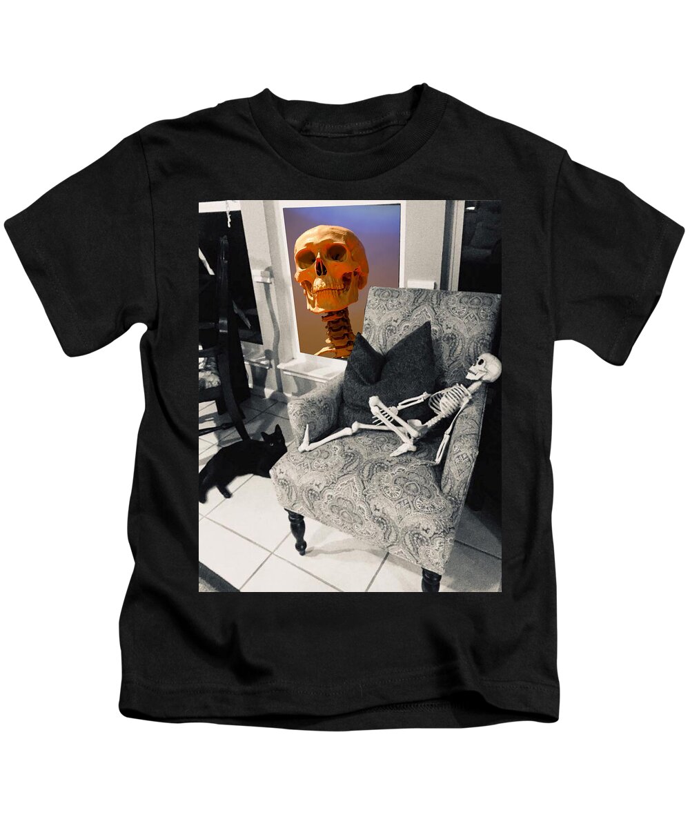 Halloween Kids T-Shirt featuring the digital art Halloween Window Dressing by Tristan Armstrong